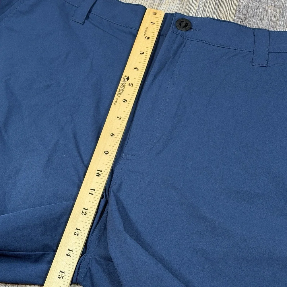 Orvis Tech Shorts Mens Size 38 Blue Stretch Performance Golf Hiking Zip Pockets
